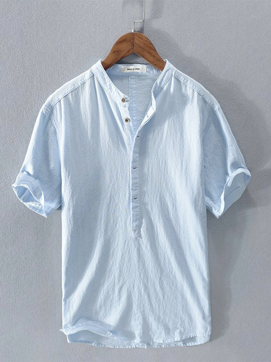 Men's Cotton Linen Regular Sleeve Shirt