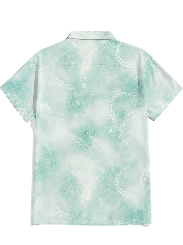 Men'S Faint Octopus Tentacles Printed Shirt