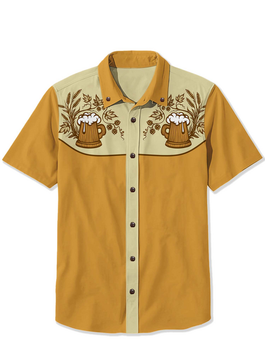 Men'S Wheat Beer Printed Shirt