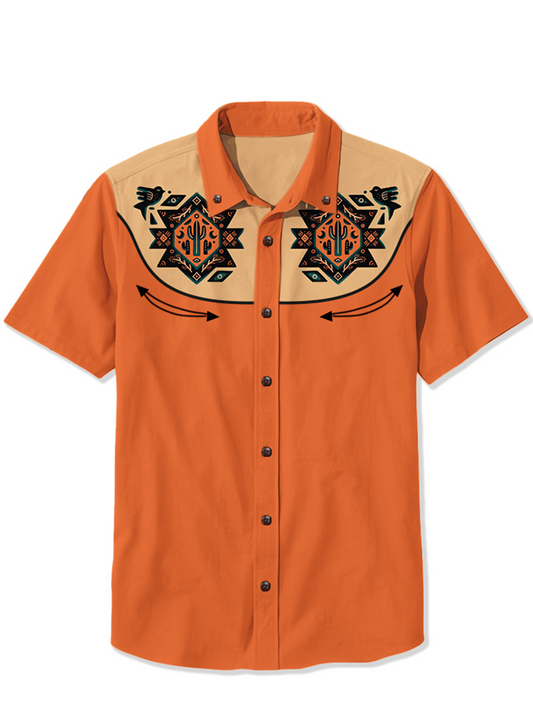 Men'S West Cowboy  Printed Shirt