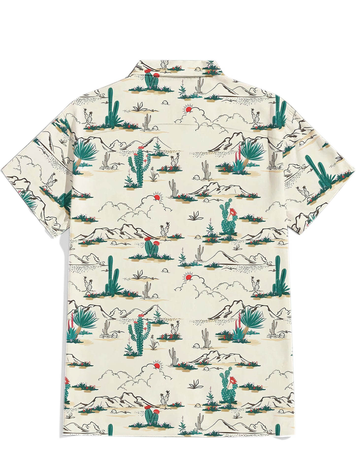 Men'S Wilderness Cactus Printed Cuban Collar Shirt