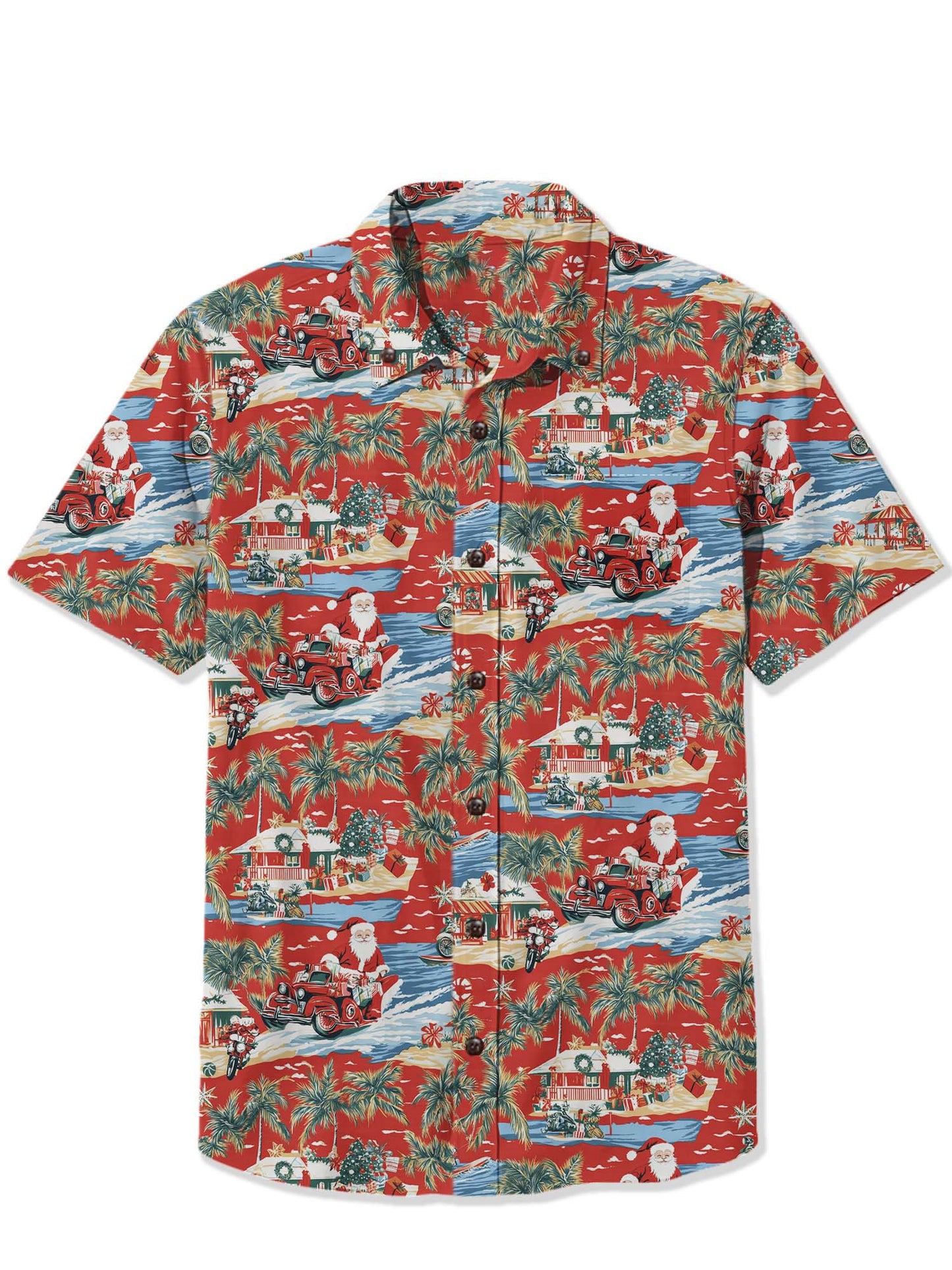 Men'S Christmas Santa Printed Shirt