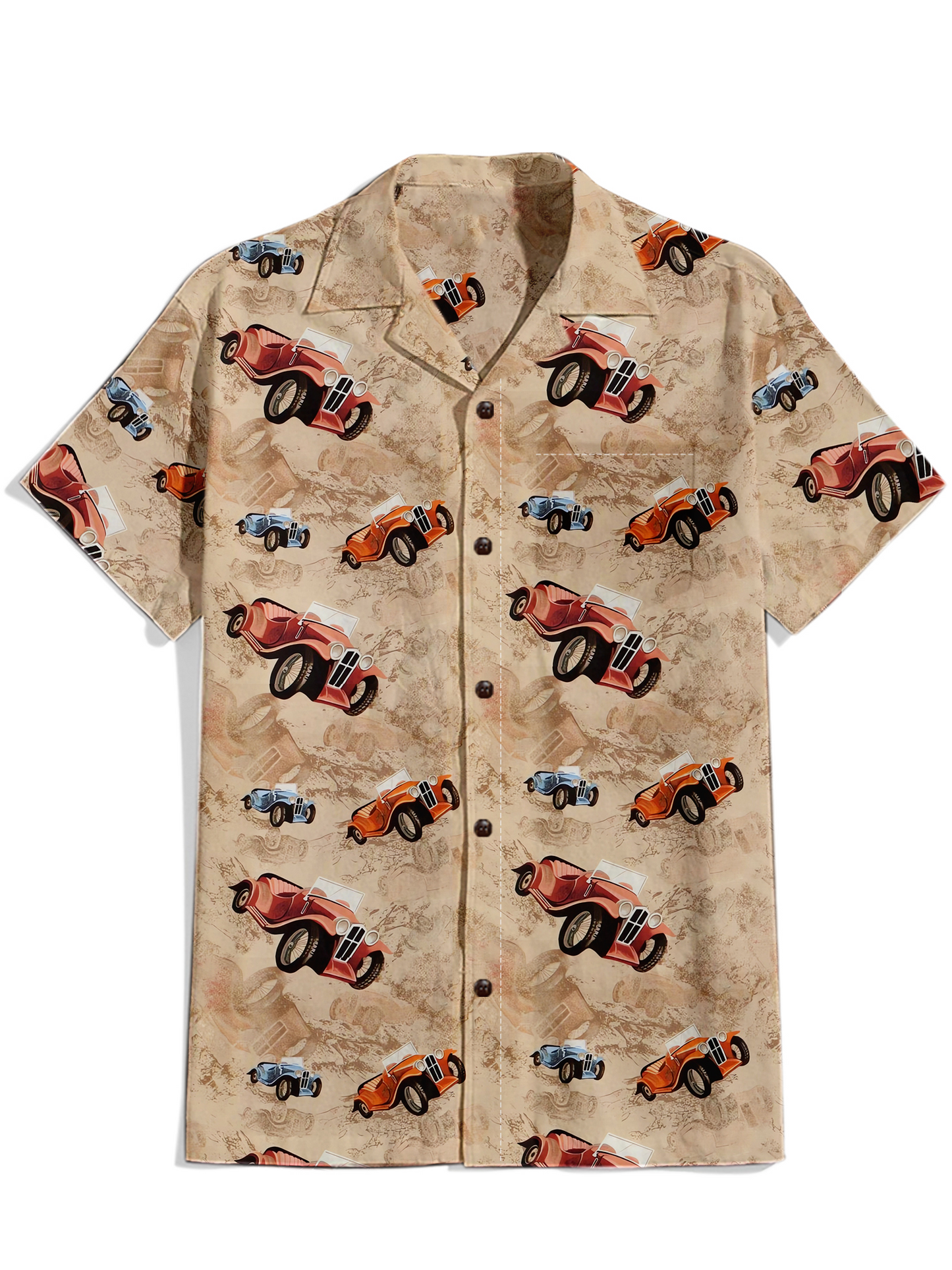 Men'S Vintage Car Printed Shirt