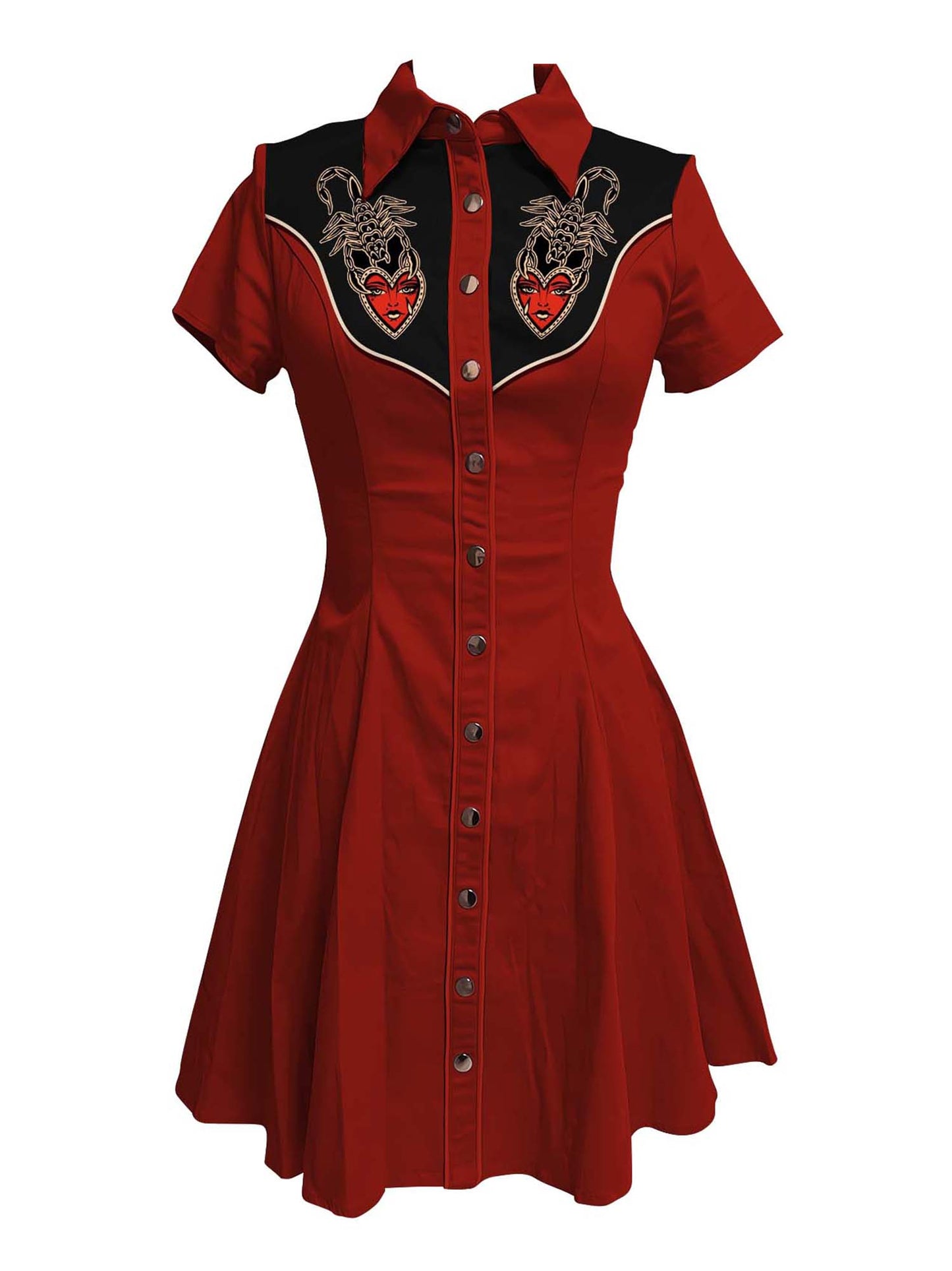 Scorpions And Love Printed Shirt Dress