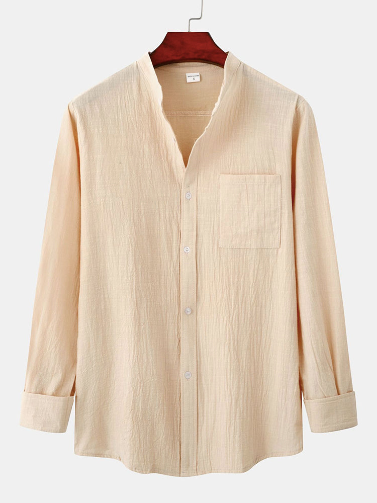 Men's Cotton Linen Long Sleeve Shirt