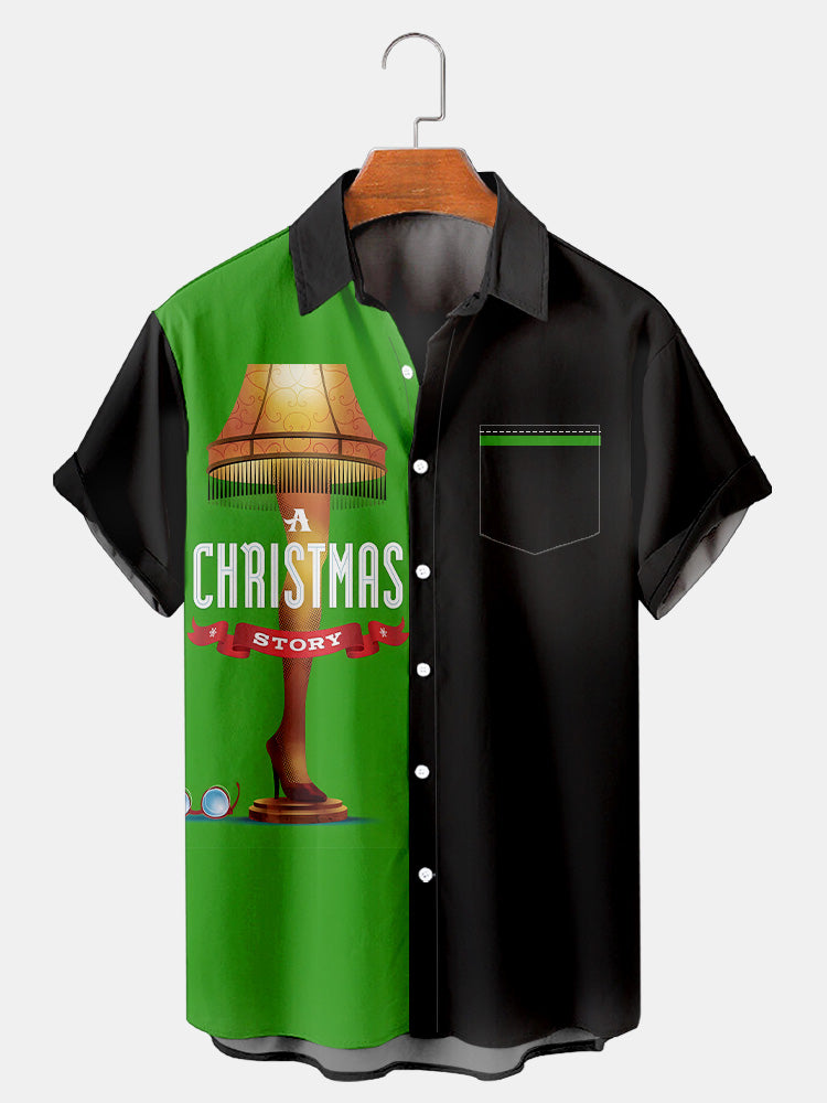 Men'S Christmas Leg Lamp Printed Shirt