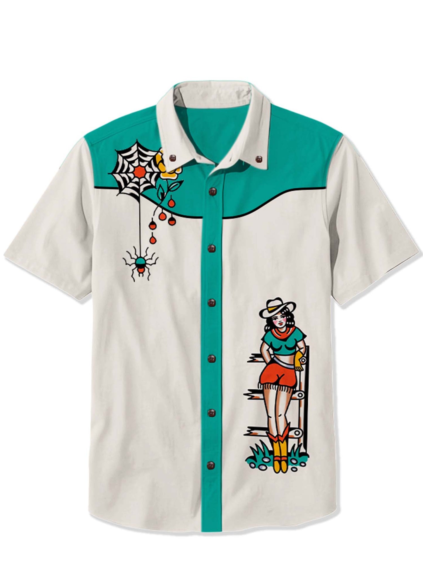 Men'S West Cowgirl Printed Shirt