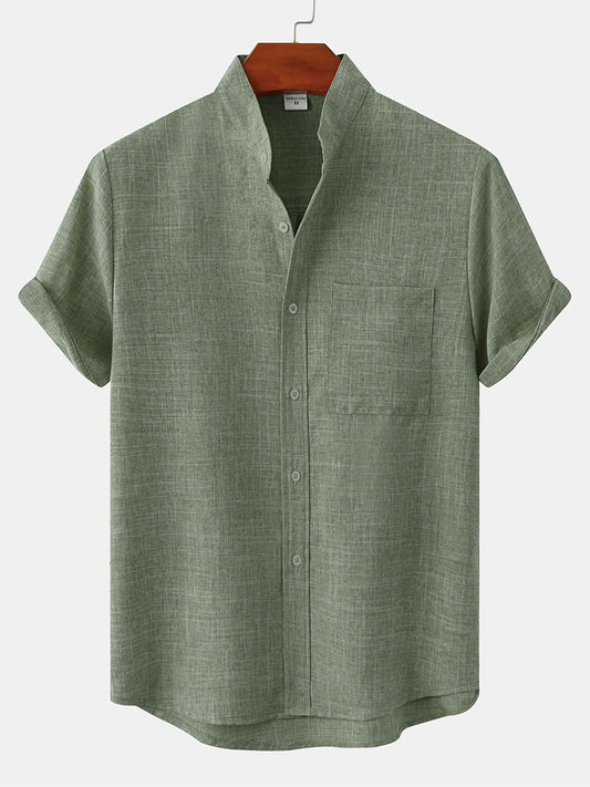 Men's Cotton Linen Regular Sleeve Shirt