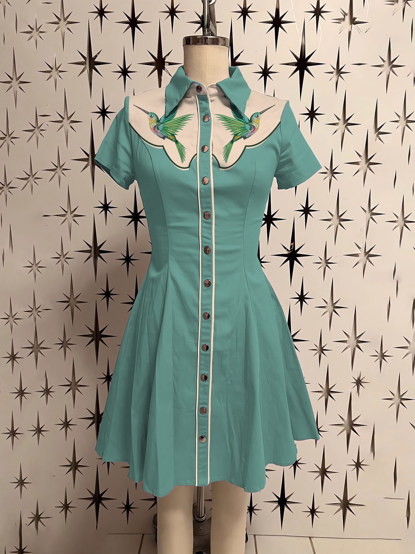 Western Vintage Kingfisher Shirt Dress