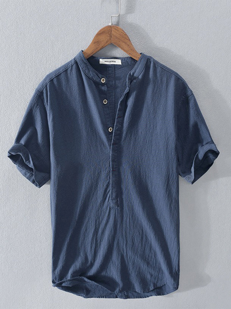 Men's Cotton Linen Regular Sleeve Shirt