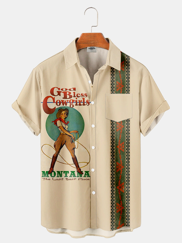 Men'S West Cowgirl MONTANA Printed Shirt