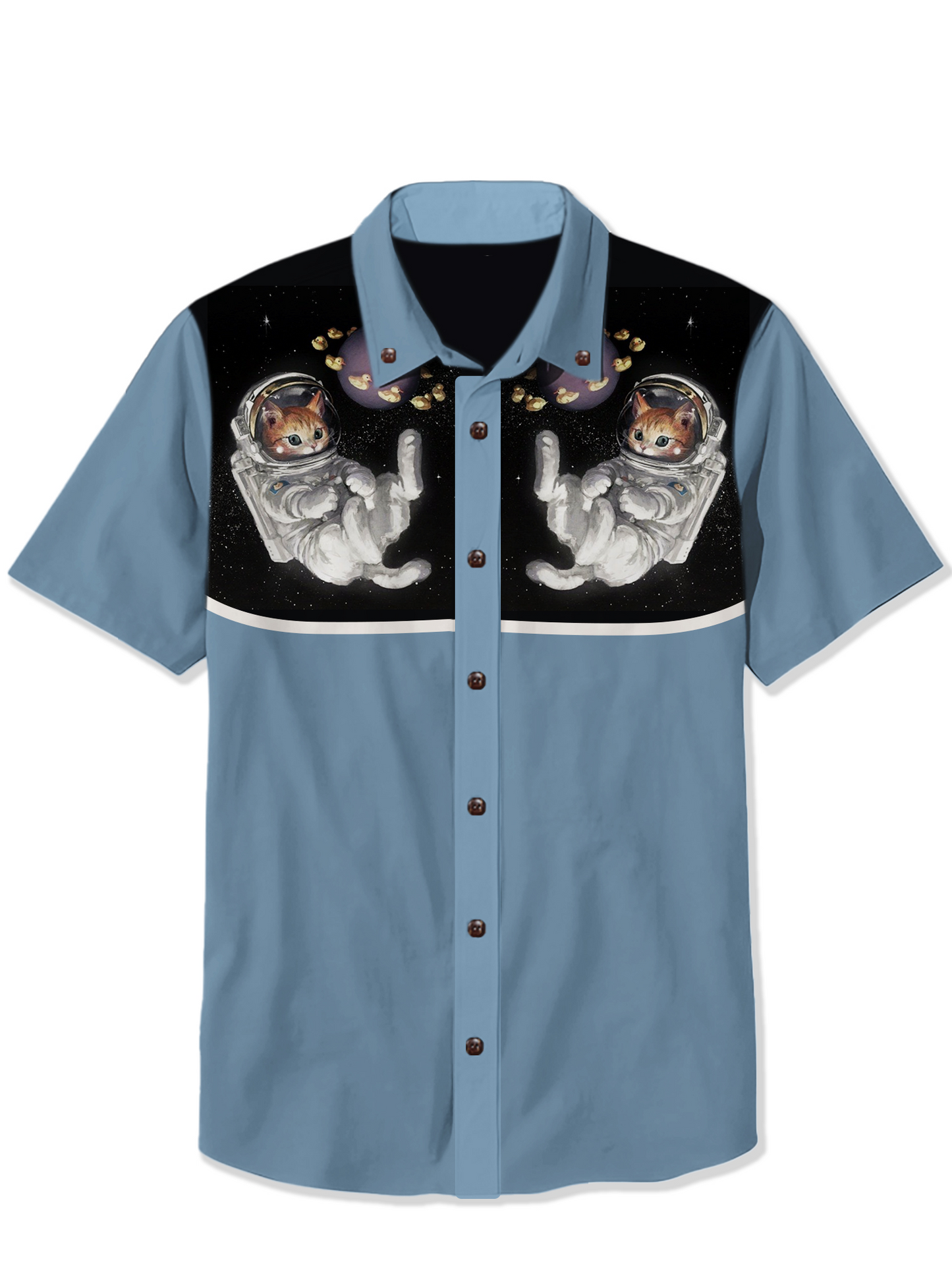 Men'S Aviation Cat Printed Shirt