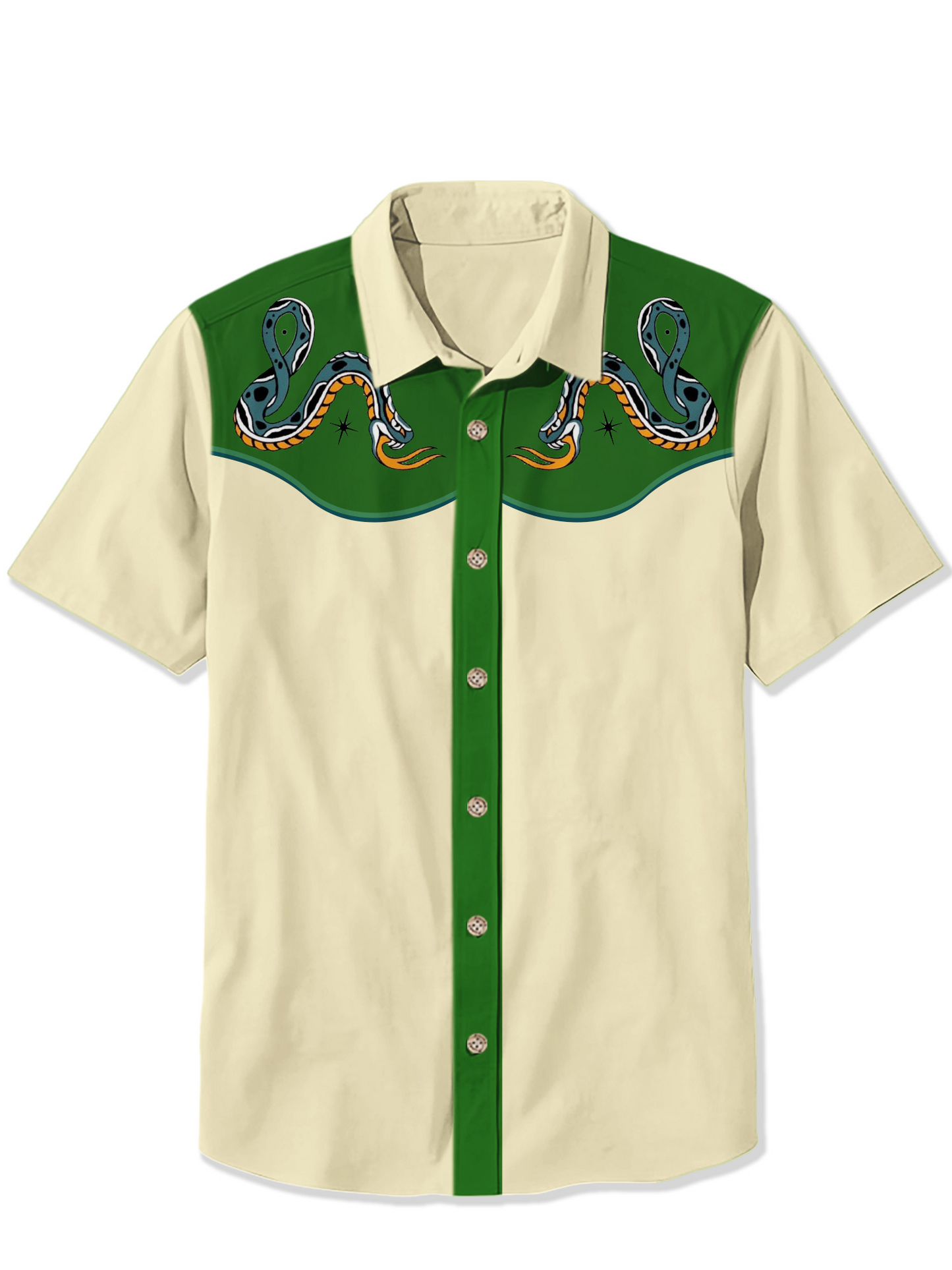 Men'S Green snake Printed Shirt