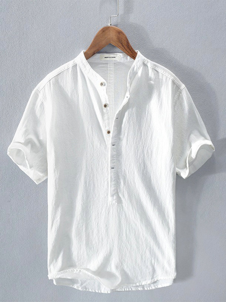 Men's Cotton Linen Regular Sleeve Shirt