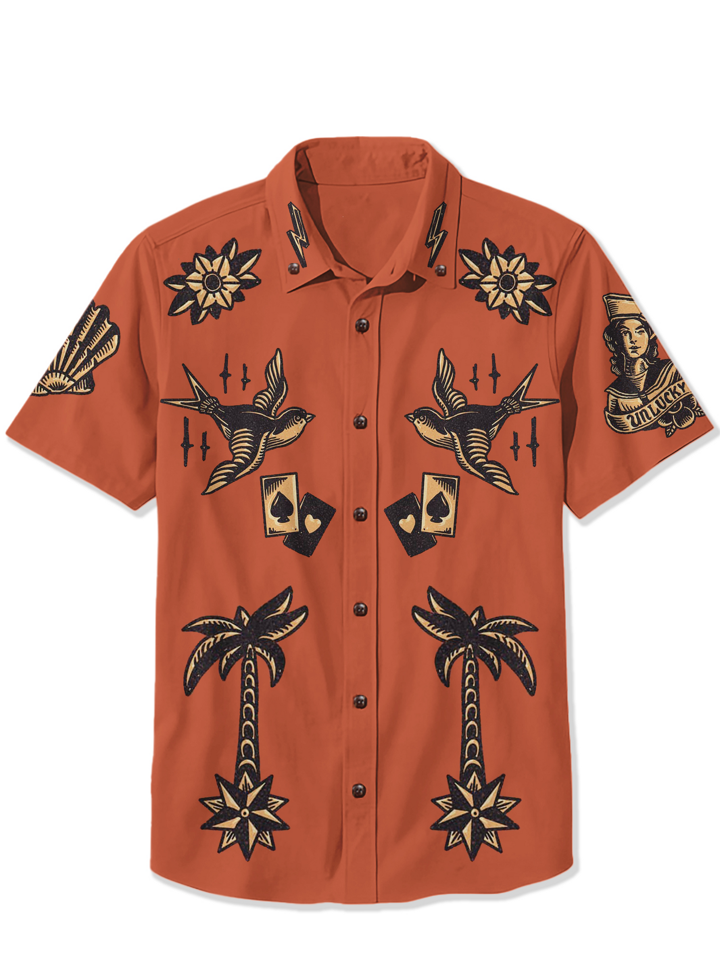 Men'S Lucky Coconut Tree Printed Shirt