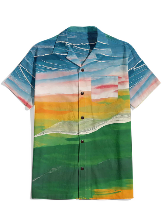 Men'S The Calm Colorful Sea Printed Shirt