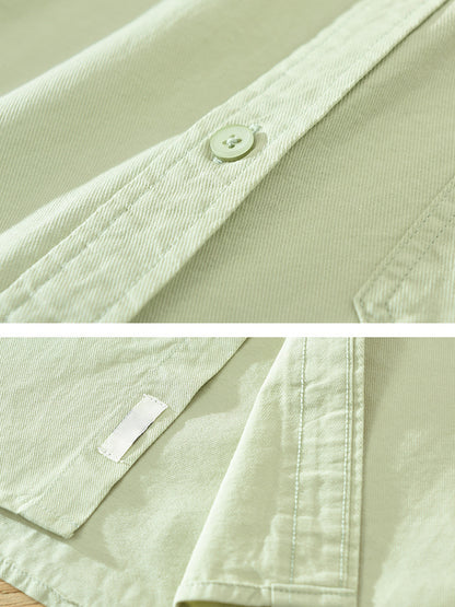 Men'S Plain Cotton Linen Shirt