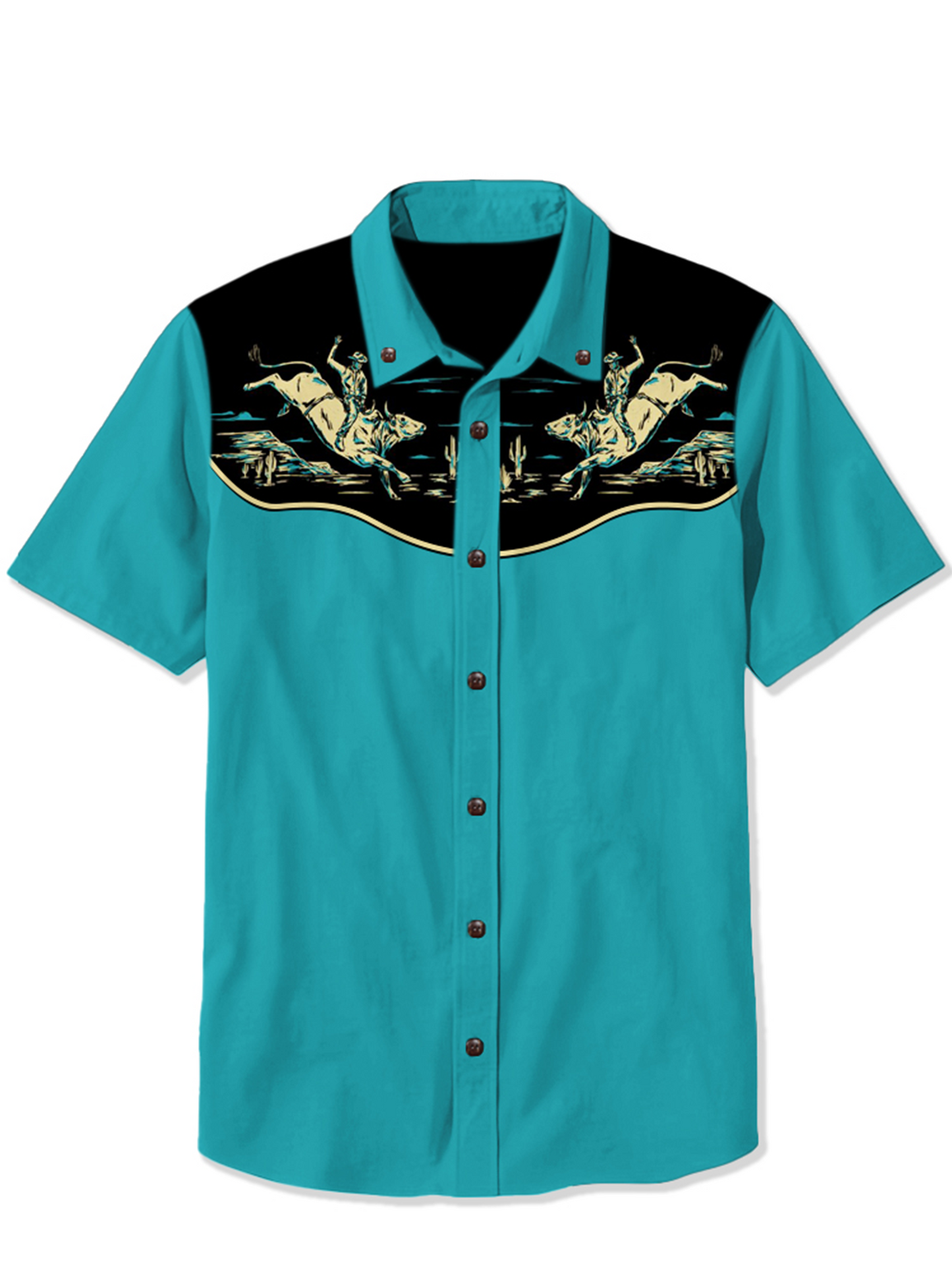 Men'S West Cowboy Printed Shirt