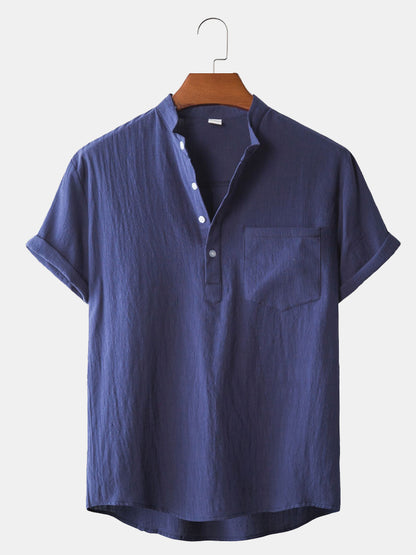 Men'S Casual Plain Print Shirt