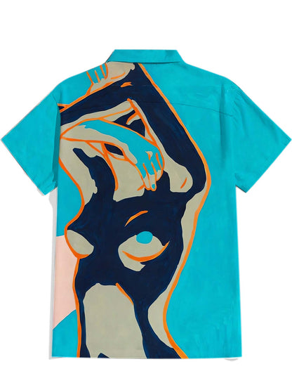 Men'S Abstract Body Printed Shirt