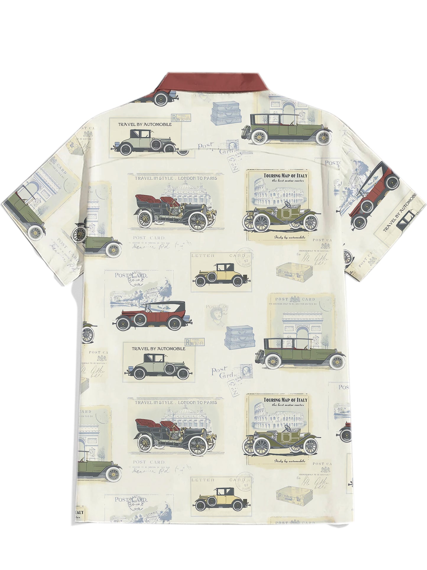 Men'S Vintage Car Printed Shirt