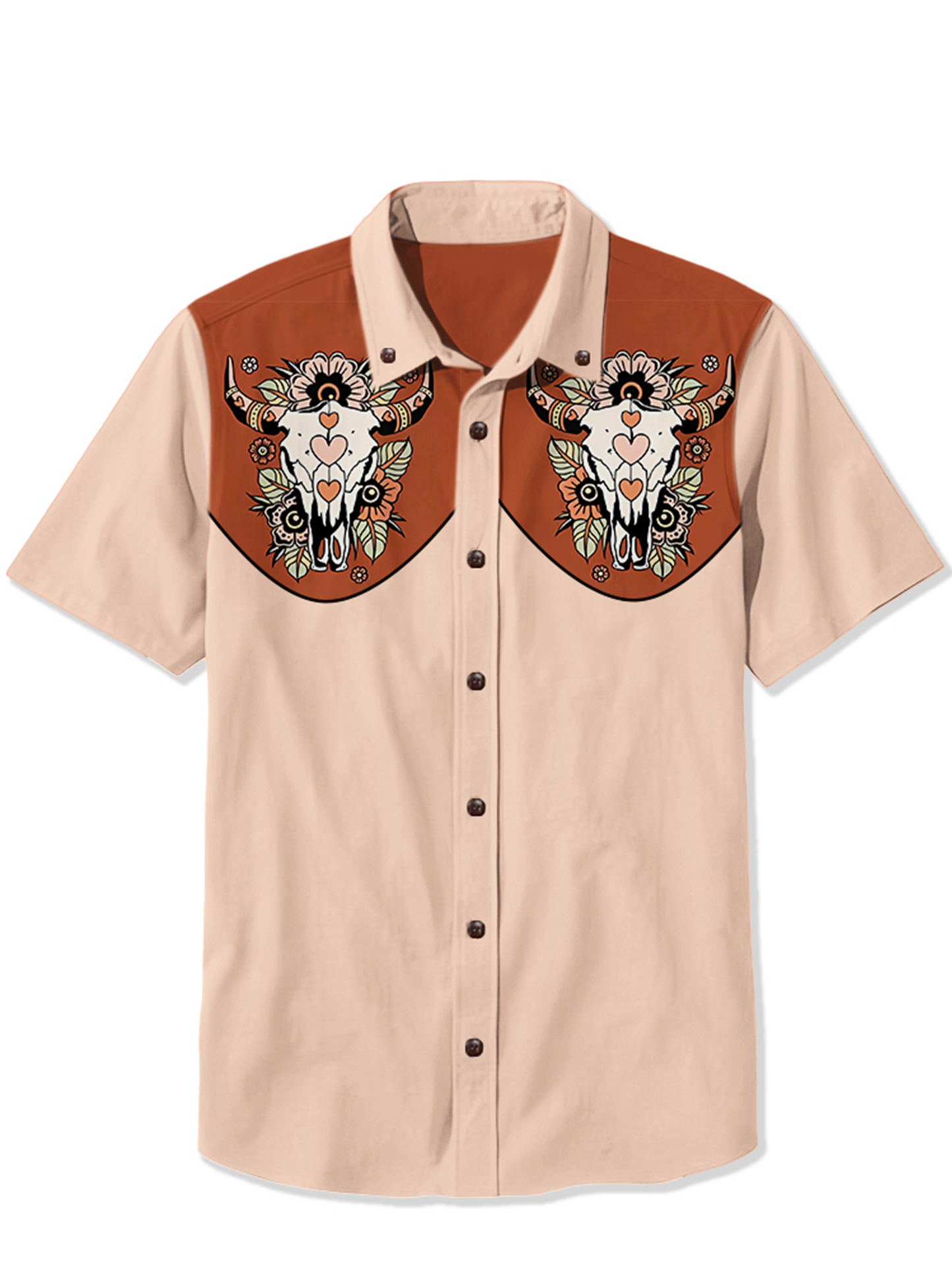 Men'S Sheep head and flowers Printed Shirt