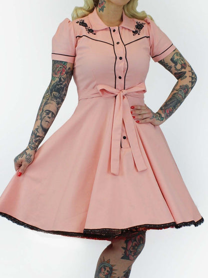 Western Rose Shirt Dress