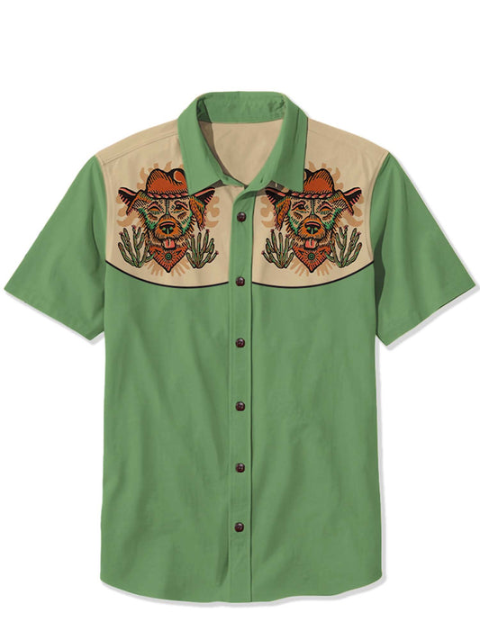 Men'S Cactus Cowdog Printed Shirt