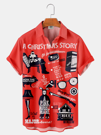 Men'S A Christmas Story Leg Lamp Printed Shirt