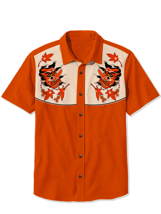 Men'S Maple Leaf Hannya Printed Shirt