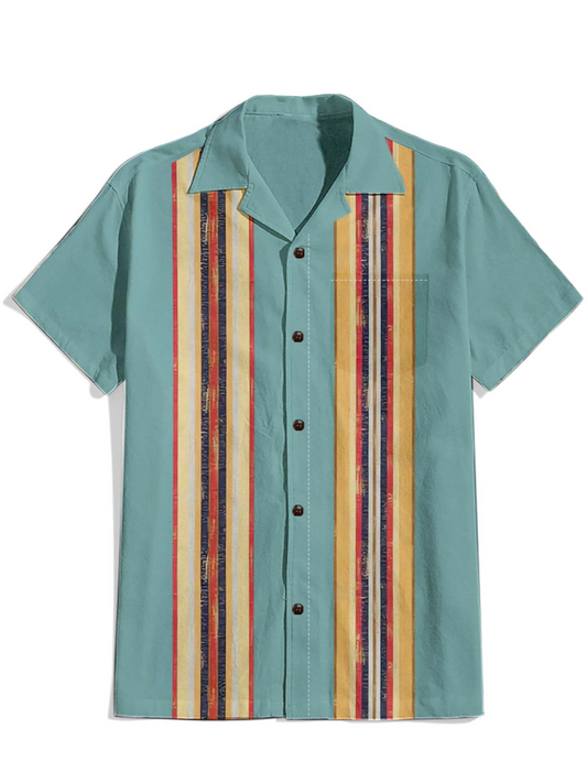 Men'S Vintage Stripe Printed Shirt