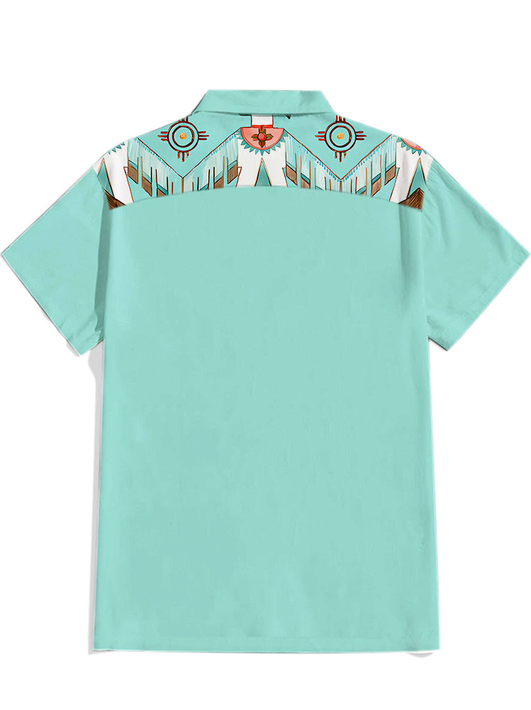 Men'S Indian Thunderbird Cowboy Printed Shirt