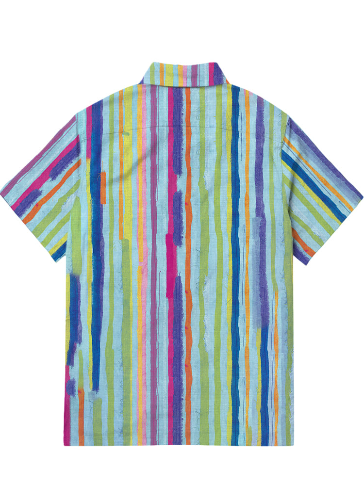 Men'S Colorful Stripe Printed Shirt