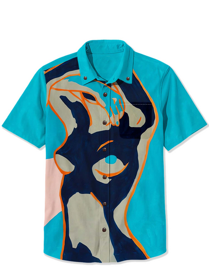 Men'S Abstract Body Printed Shirt