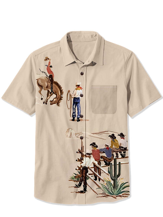 Men'S Come On, Cowboys Printed Shirt