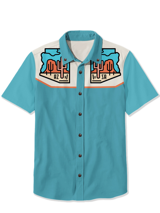 Men'S Western City AZ Printed Shirt