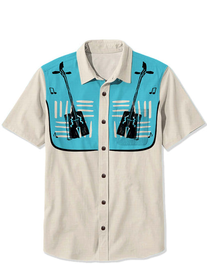 Men'S Play A Horsehead Fiddle Printed Shirt