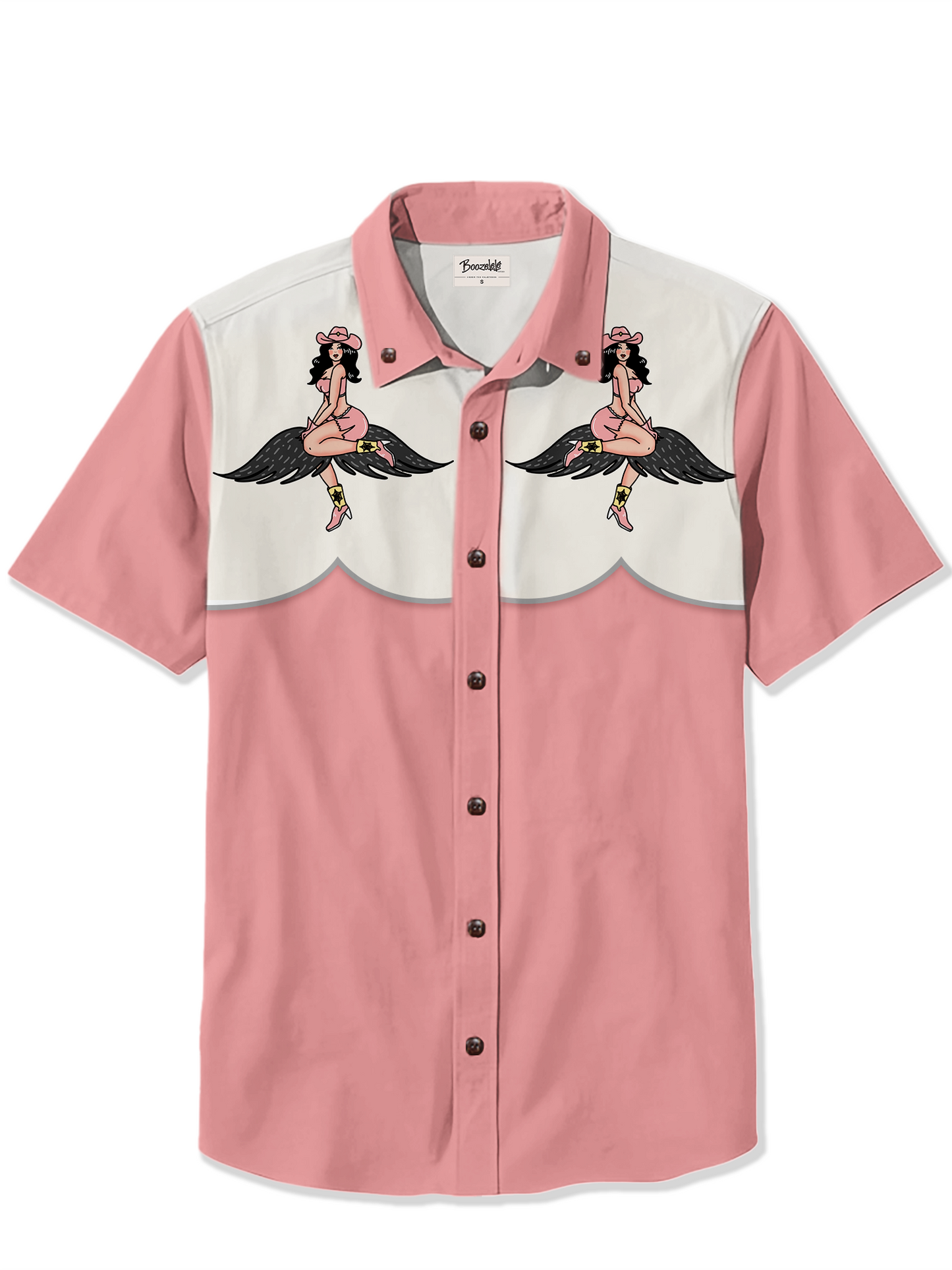 Men'S West Beard Cowgirl Printed Shirt