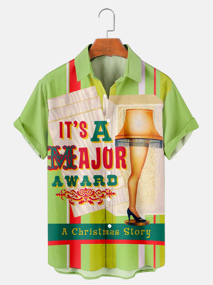 Men'S A Christmas Story Leg Lamp Printed Shirt