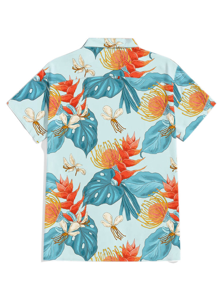 Men'S Hawaiian Plants Printed Shirt