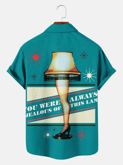 Men'S A Christmas Story Leg Lamp Printed Shirt