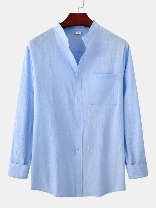 Men's Cotton Linen Long Sleeve Shirt