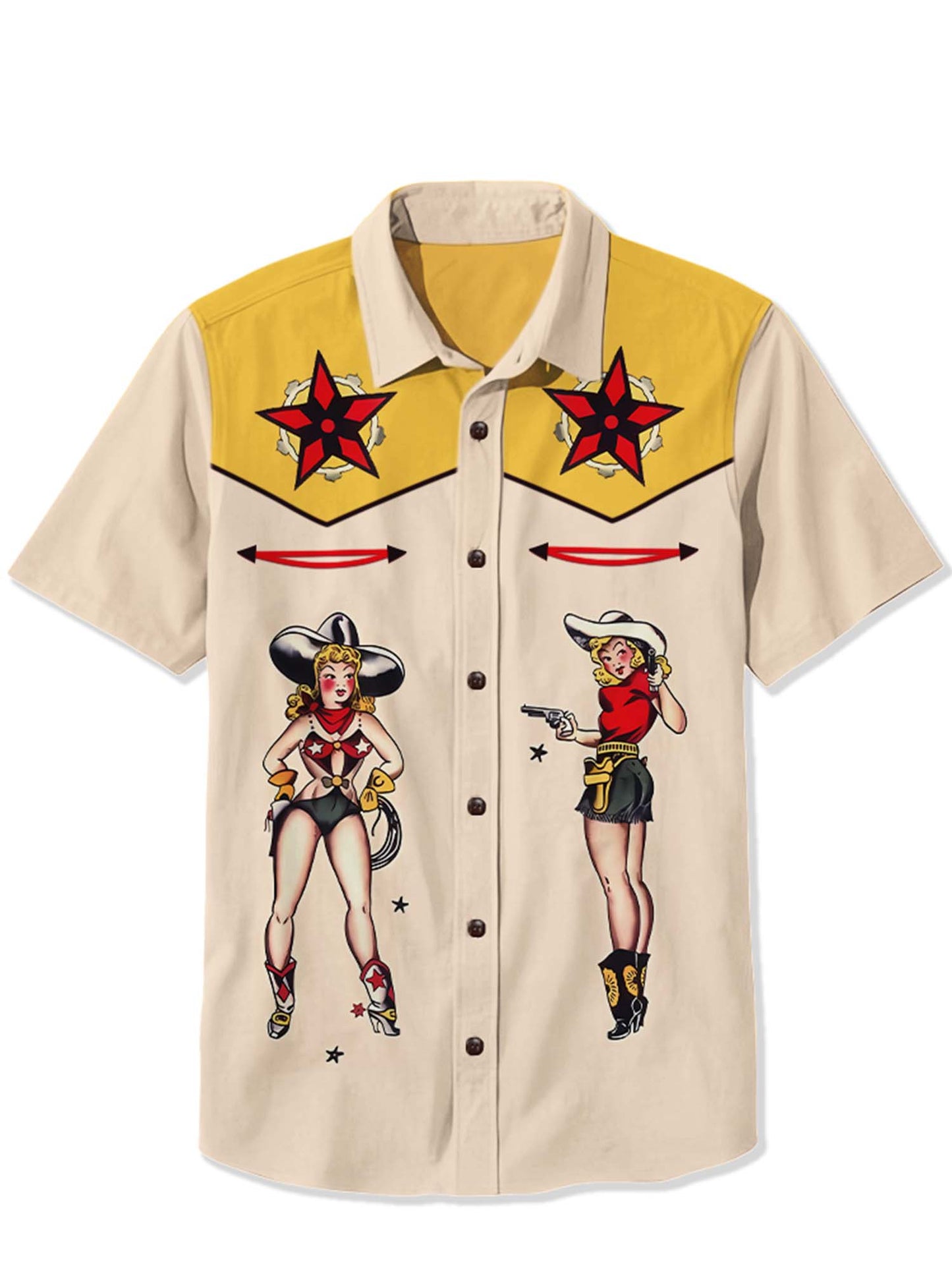 Men'S Star Cowgirl Printed Shirt