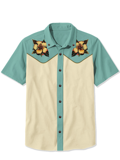 Men'S Hawaii Flower Printed Shirt