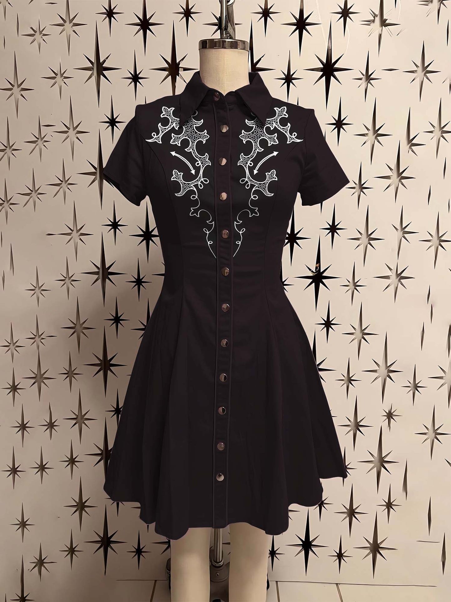 Vintage Western Printed Shirt Dress