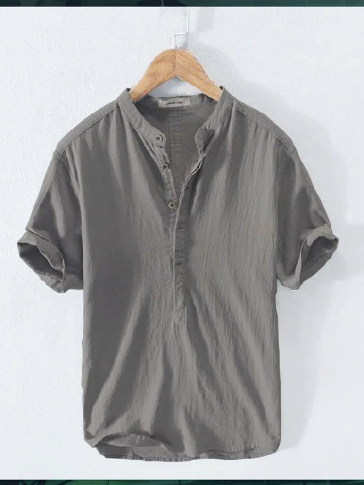 Men's Cotton Linen Regular Sleeve Shirt