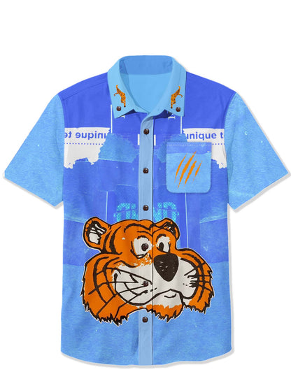 Men'S A Tiger Portrait Printed Shirt