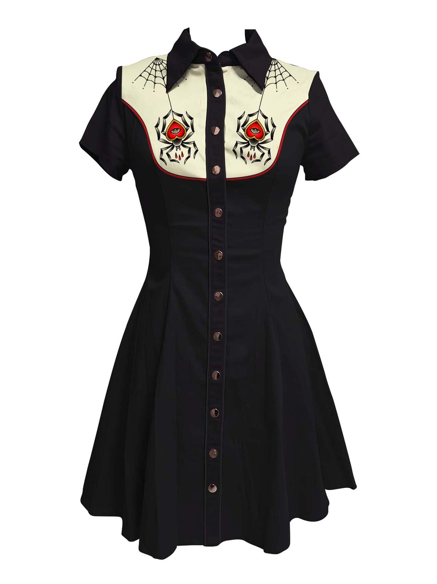 Spider And Love Printed Shirt Dress