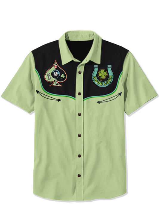 Men'S Lucky Eight Billiards Printed Shirt