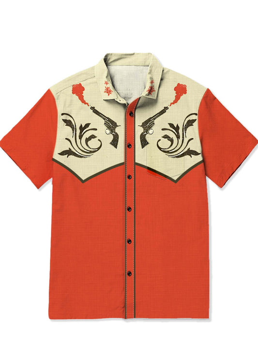 Men'S Be A Good Cowboy Printed Shirt